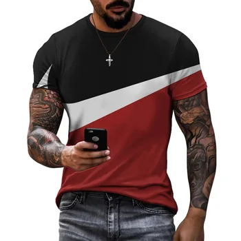 Καλοκαίρι Δρόμο Κοντό Μανίκι T Shirt ανδρικά 3D Συνδέσει Δημιουργικά το πολύ Casual Μόδας και Μεγάλο Μέγεθος Λαιμών Πληρώματος T-shirt