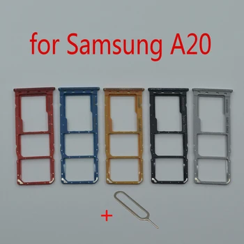 Κατόχων Αυλακώσεων Δίσκων Καρτών SIM Για το Samsung A20 Galaxy A205 A205F A205FN A205G A205GN Αρχική Τηλεφωνική Κάρτα Μικροϋπολογιστών SD Adapter ανταλλακτικό