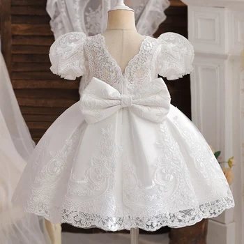 Κεντητική Γενέθλια Δαντέλα Φόρεμα για το Κορίτσι Λουλουδιών Κομψό Παιδιά Πριγκίπισσα Φορέματα Κόμμα του Γάμου Prom Φορέματα 1-5 Y Μωρό Φορέματα