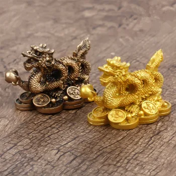 Κινεζικό Ζωδιακό κύκλο Δώδεκα Άγαλμα Χρυσό Άγαλμα Δράκου την Εγχώρια Διακόσμηση Τεχνών Office Feng Shui Στολίδια YLM3005