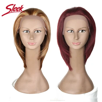 Κομψή Βραζιλίας Δαντέλα Μπροστά Περούκες Ανθρώπινα Μαλλιών Ξανθιά DX3147 Επισημάνετε F2/33 P4/30 Κόκκινο 99J Χρώμα Περούκα Ίσια Remy Ανθρώπινα Μαλλιά Περούκες