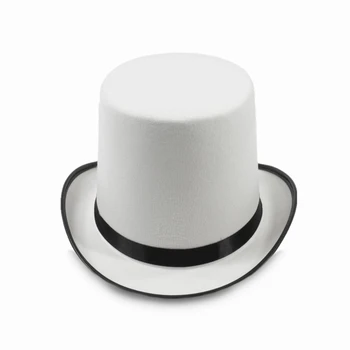 Μάγος Καπέλο Άσπρο Καπέλο Μάγου Που Εκτελούνται Καπέλο Jazz Σκηνή Παραστάσεις Σφαιριστής Καπέλο Φανταχτερό Φόρεμα Κοστούμι
