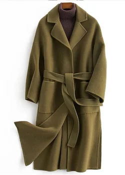 μάλλινα συνήθειας κασμιριού γυναικών κοντό μακρύ παλτό