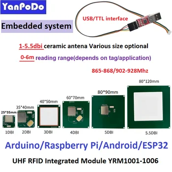 Μίνι Ενσωματωμένο Arduino UHF RFID Μονάδα Raspberry Pi Αναγνώστης Καρτών Ελέγχου Προσπέλασης 0-5.5 dbi Κεραία Ενσωματωμένη Ενότητα RFID Αναγνώστης