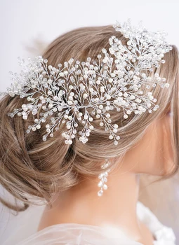 Μαργαριτάρι Rhinestone Νυφικό Headband Μοντέρνα Κρύσταλλο Γάμου Αξεσουάρ για τα Μαλλιά Νύφη Κόμμωση για τις Γυναίκες Κομψό Headpiece Τιάρα
