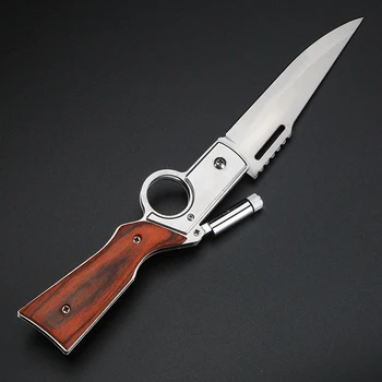 Μαχαίρι τσέπης 8cr15mov μαχαίρι Με Ξύλινη Λαβή που Διπλώνει το Μαχαίρι Κυνηγιού Τακτικής Μαχαίρια Εργαλεία για την Υπαίθρια Επιβίωσης, Camping και EDC
