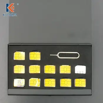 Μαύρη Περίπτωση Μνήμη της κάρτας SIM Κιβώτιο Αποθήκευσης Καθολικός Προστάτης Κάτοχος Αργιλίου Φορητό πακέτο κουτί Αποθήκευσης για το κινητό τηλέφωνο