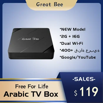 Μεγάλη διάρκεια Ζωής των Μελισσών Δωρεάν Greatbee αραβικό Κιβώτιο TV, Android 10 2G 16G Έξυπνη 4K αραβικά Media Player, το Δορυφορικό Δέκτη