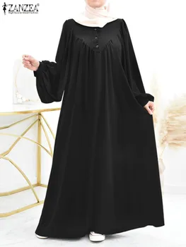 Μουσουλμανική Μαντίλα Φορέματα Για τις Γυναίκες στην Τουρκία το Abaya Υπερμεγέθη Ρόμπα ZANZEA Eid Mubarek Maxi Φόρεμα Ντουμπάι Vestidos Καφτάνι Isamic Ρούχα