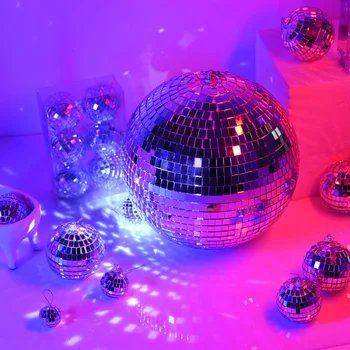Μπάλα Disco Σφαίρα Καθρεφτών Αντανακλαστική Glass10/15/20/30Cm Περιστρεφόμενη Σφαίρα Καθρεφτών Ελαφριά Χριστουγεννιάτικο Πάρτι του Γάμου