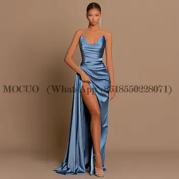 Μπλε Γοργόνα Prom Φορέματα Βραδιού Επίσημος Αγαπημένος Μήκος Πατωμάτων Κόμμα Φόρεμα Πλευρά Σχισμή Βράδυ Κοκτέιλ Φορέματα Συν Το Μέγεθος Το 2023