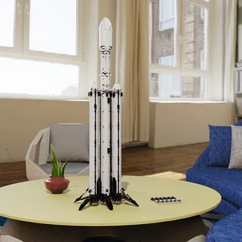 ΜΣ-75766 SpaceXS Falcon Heavy Πύραυλο Saturn V Κλίμακα Διαστημόπλοιο δομικά στοιχεία Σύνολο Ιδέα να Συγκεντρώσει Τούβλα Παιχνιδιών Αγόρι Δώρο Γενεθλίων