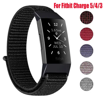 Νάυλον Λουρί Βρόχων Για το Fitbit Χρέωση 5 4 Έξυπνο Ρολόι Ζωνών Αθλητικής Γυναίκες Άνδρες Βραχιόλι Αντικαταστήσει Wristband Charge4 3 SE Correa Αξεσουάρ