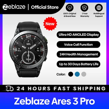 [Νέα 2023] Zeblaze Ares 3 Pro Έξυπνο Ρολόι Ultra HD AMOLED Οθόνη Κλήση Φωνής 100+ Λειτουργίες Άθλησης 24H Όργανο ελέγχου Υγείας Smartwatch