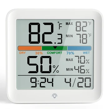 Νέα Miiiw τη Θερμοκρασία Και την Υγρασία Ρολόι, Σπίτι, Εσωτερικός Υψηλής ακρίβειας Δωμάτιο του Μωρού C/F Θερμοκρασία Όργανο ελέγχου Backlight Μεγάλο LCD Οθόνη