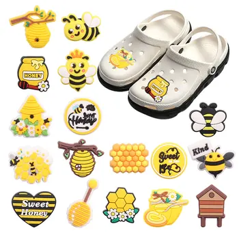 Νέα Άφιξη 1-17Pcs PVC Μέλισσα Γλυκό Μέλι Ταιριάζει Croc Jibz Παπούτσια Αξεσουάρ Παιδιά Χαριτωμένα Σανδάλια Πόρπη Δώρο Γενεθλίων