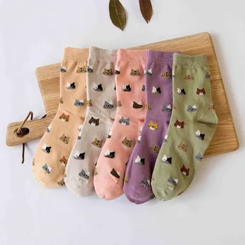 Νέα Αστράγαλος Βαμβακιού Κάλτσες Χαριτωμένο Γάτα Πολύχρωμο Αστεία Κάλτσες Casual Ζώων Φρούτα Κέικ Cartoon Κάλτσες για τα Κορίτσια