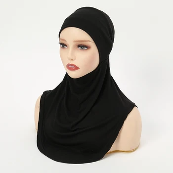 Νέα Βαμβακιού Του Τζέρσεϋ Μουσουλμανική Μαντίλα Underscarf Εσωτερική Καπ Στερεά Γυναίκες Τυλίξτε Το Μαντήλι Τουρμπάνι Headband Αθλητική Ισλαμική Μαντίλα Headwear Ζώνη