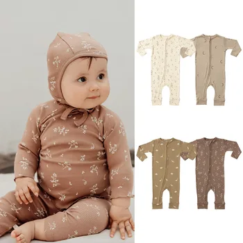 Νέα Μόδα Άνοιξη, Φθινόπωρο, τα Ρούχα του Μωρού Jumpsuits Φερμουάρ Πιτζάμες Μακρύ Μανίκι 0-24M το Νεογέννητο Αγόρι Κορίτσι Βαμβάκι Παιδικά Βρεφικά Ρούχα