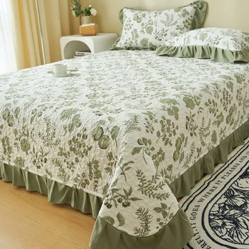 Νέα Υψηλής ποιότητας Κρεβάτι Κάλυμμα Διπλός-στρώματος Νήμα Βαμβακιού Κάνναβης Οικιακών αντιολισθητική Συμπυκνωμένη Κλιπ Φύλλο Βαμβάκι Δαντέλα Καλύπτει Κουβέρτες