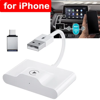 ΝΈΟ Ασύρματο CarPlay Προσαρμογέα για lPhone Android Αυτόματος Προσαρμοστής Αυτοκινήτων της Apple Ασύρματο Carplay Dongle Plug Play 5GHz WiFi σε απευθείας Σύνδεση Αναπροσαρμογή