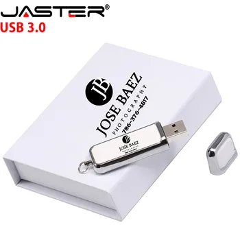 Ο τζάστερ USB 3.0 Flash Drive 128GB Πλατεία Δέρματος με το ΚΙΒΏΤΙΟ Δωρεάν Μανδρών λογότυπων συνήθειας drive 32GB 64GB Memory stick Δημιουργικό δώρο το δίσκο του U