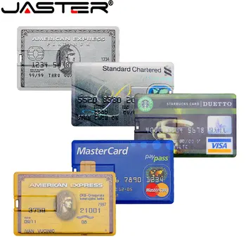 Ο τζάστερ USB Flash Drive 64GB drive Μανδρών 32GB USB stick 16GB 8GB Κάρτα Μνήμης 4GB Αδιάβροχο πιστωτική κάρτα Δημιουργική επιχειρησιακό δώρο