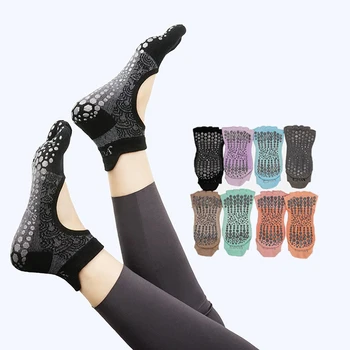 Οι γυναίκες Πέντε Οι Σημείων Σιλικόνης Βαμβάκι Κάλτσες Γιόγκας Μη ολίσθησης Μισό Δάχτυλο Pilates Πρόσφυση σε Χαμηλές Κάλτσες Αστραγάλων