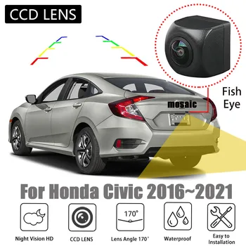 Οπισθοσκόπος Κάμερα εξαρτήματα Για Honda Civic 2016~2021 HD Νυχτερινής Όρασης CCD Αντιγράφων ασφαλείας Αντίστροφη Κάμερα χώρων Στάθμευσης