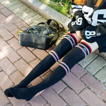 Πάνω από το γόνατο Κάλτσες Θηλυκό κορέας Φοιτητές για το Φθινόπωρο/χειμώνα Ιαπωνικά Υψηλά-σωλήνας Επιμηκυνθεί Μηρό Κάλτσες Αθλητικών αντιολισθητική Προσωπικότητα