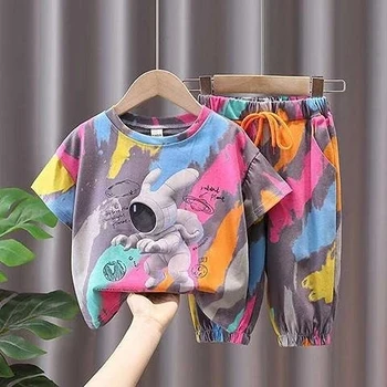 Παιδικά Ρούχα, Σετ Αγόρια το Καλοκαίρι Κορυφές Μωρών Παντελόνι 2023 κινούμενα σχέδια Σπορ το Καλοκαίρι Φόρμα με Κοντό Μανίκι Ρούχα Σύνολα