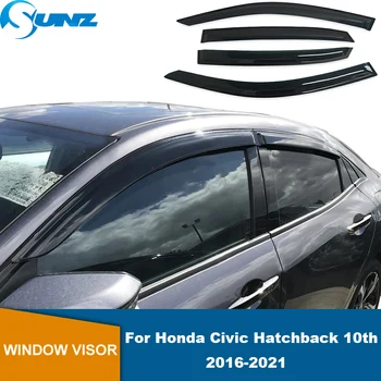 Παράθυρο του αυτοκινήτου Γείσων Ήλιων Βροχή Φρουρά Για Honda Civic Hatchback 10η Gen FC FK 2016 2017 2018 2019 2020 2021 Πλευρά Ήλιο, Βροχή Εκτροπέα
