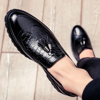 Περιστασιακά παπούτσια αναπνέει Δερμάτινα Loafers Γραφείο Παπούτσια Για τους Άνδρες, Μοκασίνια Οδήγησης Άνετα Slip on Παπούτσια Μόδας uio9