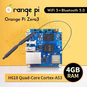 Πορτοκαλί Pi Μηδέν 3 4GB RAM Allwinner H618 WiFi+BT5.0 Gigabit LAN Μίνι PC Open Source Zero3 Πίνακας Ανάπτυξης Ενιαίο Πίνακα Υπολογιστών