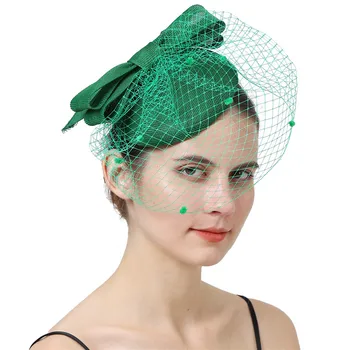 Πράσινο Καπέλων Fascinator Ντέρμπι Εκδήλωση Πέπλο Του Γάμου Sinamay Καπέλων Καπέλα Κόμμα Εκκλησία Headpiece Μόδας Φτερό Αξεσουάρ Για Τα Μαλλιά