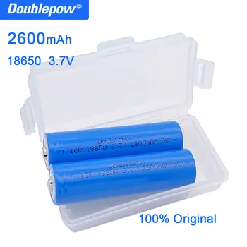 Πραγματική ικανότητα 100% το νέο αρχικό Doublepow μπαταρία 18650 3.7 v 2600mah 18650 επαναφορτιζόμενη μπαταρία λίθιου για τις μπαταρίες φακών