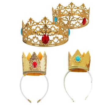 Πριγκίπισσα Γιατί Ροδάκινο Cosplay Headband Κορωνών Ενήλικες Γυναίκες Κορίτσια Για Το Κόμμα Αποκριών Καρναβάλι Ρόλο Στηρίγματα Headwear Εξαρτήματα Κοστουμιών