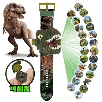 Προβολή παιδικό Ρολόι 3D Τζουράσικ Δεινόσαυρος Ηλεκτρονικό Ψηφιακό Ρολόι Tyrannosaurus Rex, Triceratops Για το Δώρο Παιδιών A4215