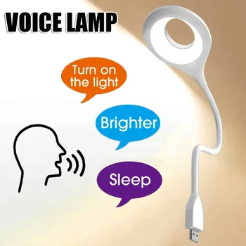 Πτυσσόμενο Φωνή Του Λαμπτήρα Ελέγχου Ευφυή Φω'τα Νύχτας Αγγλικά/Κινέζικα 3 Τρόποι Φωτισμού Plug-In Επιτραπέζιοι Λαμπτήρες Φορητό Γραφείο Φώτα