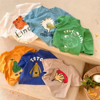 Τα παιδιά T-shirt το Καλοκαίρι 2023 Μπλούζες για Αγόρια Μικρής Κοριτσιών μανικιών Πουκάμισα Παιδιών Κινούμενων σχεδίων Μπλούζα Μωρό γράμματα τ Μικρών παιδιών Ενδύματα Ρούχα