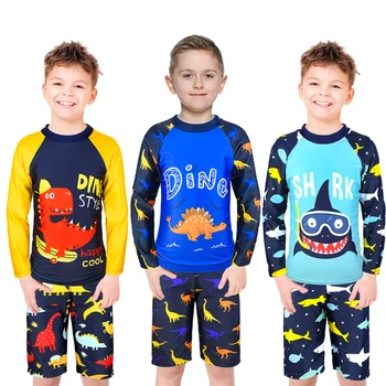 Τα παιδιά Αγόρια Μαγιό μαγιό για Παιδιά Καρχαρία Print Μαγιό Σετ Σορτς Παιδιά Αγορι Beachwear Κινουμένων σχεδίων Φρουρά Εξάνθημα μαγιό