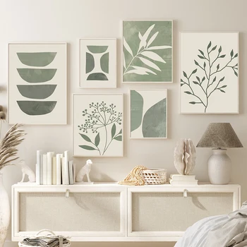 Τα Φύλλα Των Φυτών Ουράνιο Τόξο Αφηρημένη Γεωμετρία Boho Τέχνη Τοίχων Η Ζωγραφική Καμβά Nordic Αφίσες & Εκτυπώσεις Τοίχο Φωτογραφίες Για Living Room Decor
