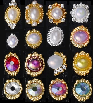 Το 2018 νέα άφιξη 10pcs κραμάτων μαργαριτάρια τέχνης καρφιών ακτινοβολεί γοητεία opal στρας Ιαπωνική τάση μέταλλο καρφιών καρφιών κοσμήματος μετάλλων μέρη,