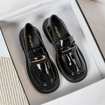 Το 2023 άνοιξη νέα γυναικεία δερμάτινα παπούτσια Μαύρο Mary Jane παπούτσια Βρετανικό στυλ της Μόδας σχέδιο μετάλλων Casual παπούτσια του Κόμματος και το γραφείο