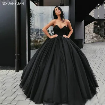 Το 2023 Γοτθικό Γαμήλια Φορέματα Μαύρο Vintage Φόρεμα Μπάλα Στράπλες Απλό Vestido De Noiva Νυφικό Φόρεμα Χώρα