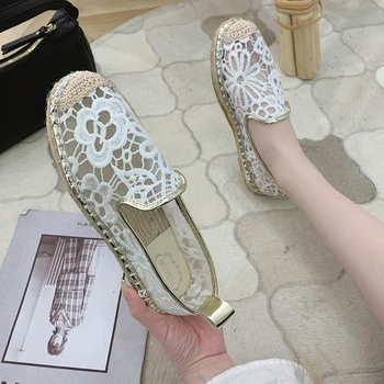 Το 2023 Νέα Εσπαντρίγιες Γυναικών Μόδας Επίπεδη Παπούτσια 2023 Sapatos Λινάρι Μπαλέτο Chaussure για Άνετες Παντόφλες Εσπαντρίγιες