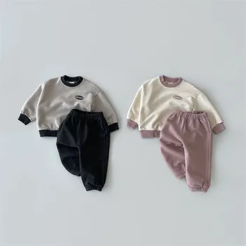 Το 2023 Νέα Παιδιά Casual Μπλούζα + Παντελόνι 2pcs Κοστούμι Φθινόπωρο Μωρό Επιστολή Εκτύπωσης Ρούχα, ελεύθερο Αγόρια Κορίτσια Πουλόβερ Παιδί Ρούχα