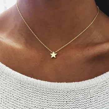 Το 2023 Νέες Γυναίκες Chocker Χρυσού Χρώματος Αλυσίδα Αστέρων Καρδιά Σφικτό Περιδέραιο Κοσμήματος Collana Kolye Bijoux Collares Mujer Κόλιερ
