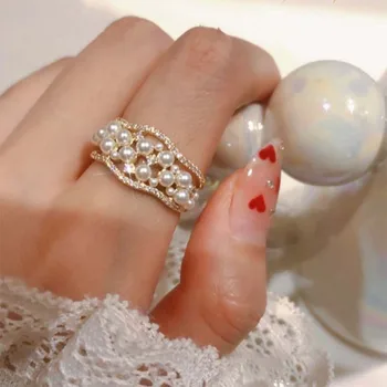 Το 2023 το Νέο Κορέα Εξαίσια Μέγεθος Μαργαριτάρι Άνοιγμα Δαχτυλίδι Απλή Ιδιοσυγκρασία Μόδα Joker Δαχτυλίδι Κοσμήματα των Γυναικών