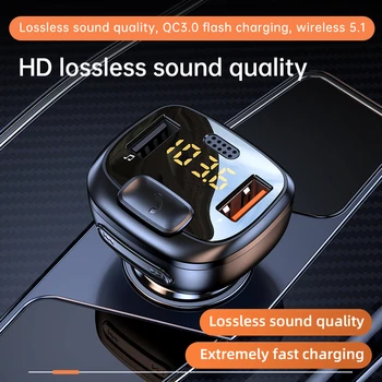 Το νέο Bluetooth Αυτοκινήτων 5.1 FM συσκευή αποστολής Σημάτων Διπλή USB QC3.0 Γρήγορος Φορτιστής Ασύρματο με ελεύθερα χέρια Δέκτη Ήχου MP3 Car Kit